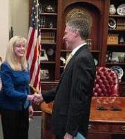 Ruth Ann Holloway_with Govenor Huntsman Utah Capitol